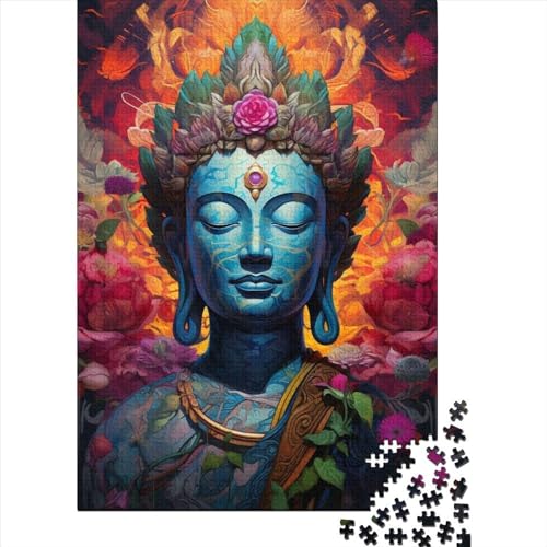 1000-teiliges Puzzle für Erwachsene und Jugendliche, Kunst-Buddha-Puzzles, Holzpuzzle, Lernspielzeug, Familienspiele, 1000 Teile (75 x 50 cm) von aaaaab