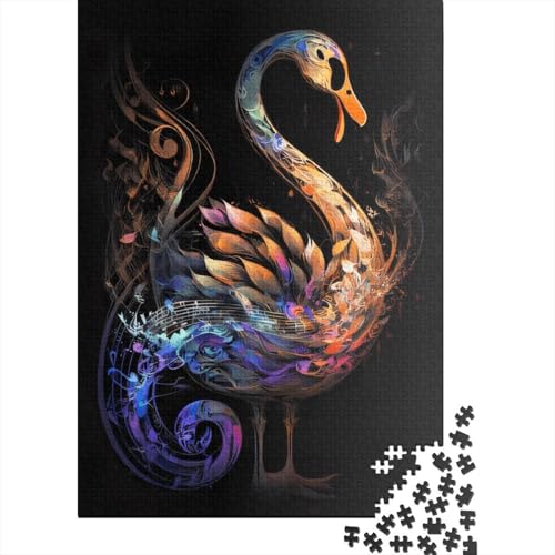 1000-teiliges Puzzle für Erwachsene und Jugendliche, musikalisches „Swan of Harmony“-Puzzle, Holzpuzzle, Lernspielzeug, Familienspiele, 1000 Teile (75 x 50 cm) von aaaaab