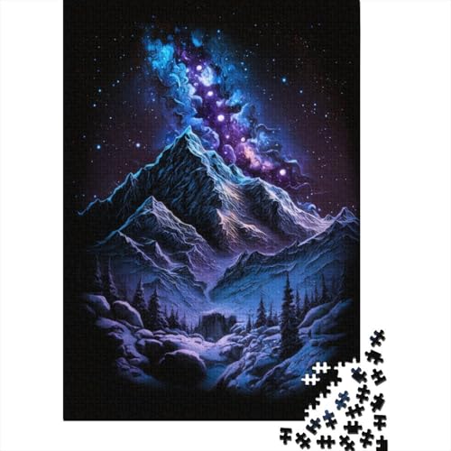 1000-teiliges Puzzle für Erwachsene und Kinder, Galaxie, verschneite Berge, Puzzle für Erwachsene, Puzzle 1000-teiliges Spielspielzeug für Erwachsene, Familienpuzzle, (75 x 50 cm) von aaaaab