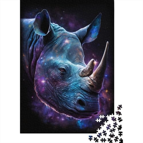 1000-teiliges Puzzle für Erwachsene und Kinder, Galaxie-Nashorn-Puzzle für Erwachsene, Puzzle 1000-teiliges Spielspielzeug für Erwachsene, Familienpuzzle, Geschenk, (75 x 50 cm) von aaaaab