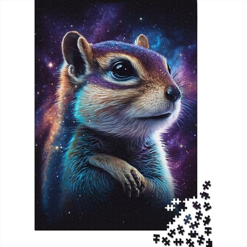 1000-teiliges Puzzle für Erwachsene und Kinder, Galaxie-Tier-Streifenhörnchen-Puzzle für Erwachsene, Puzzle 1000-teiliges Spielspielzeug für Erwachsene, Familienpuzzle, (75 x 50 cm) von aaaaab