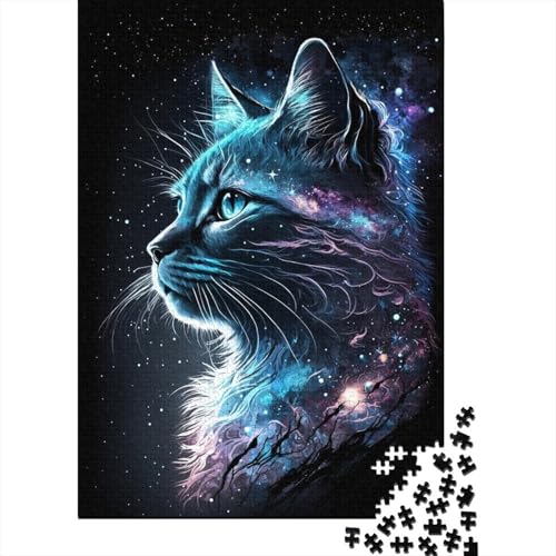 1000-teiliges Puzzle für Erwachsene und Kinder, Galaxy Art Cat-Puzzles für Erwachsene, Puzzles 1000-teiliges Spielspielzeug für Erwachsene, Familienpuzzles, Geschenk, (75 x 50 cm) von aaaaab