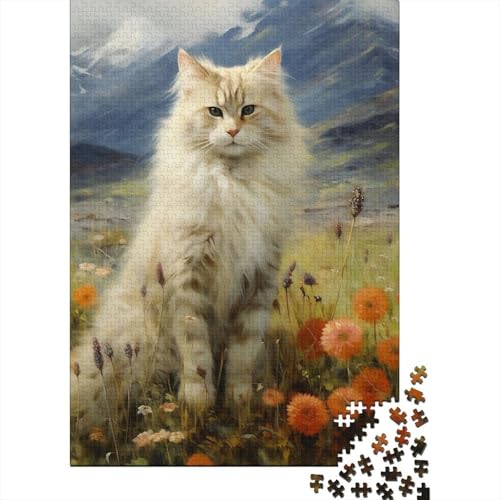 1000-teiliges Puzzle für Kinder, Kunst, Tier, Katze, 1000 Puzzles für Teenager, Geschenke, Puzzles, Entspannungspuzzles, Teenager-Puzzle, 1000-teilig (75 x 50 cm) von aaaaab