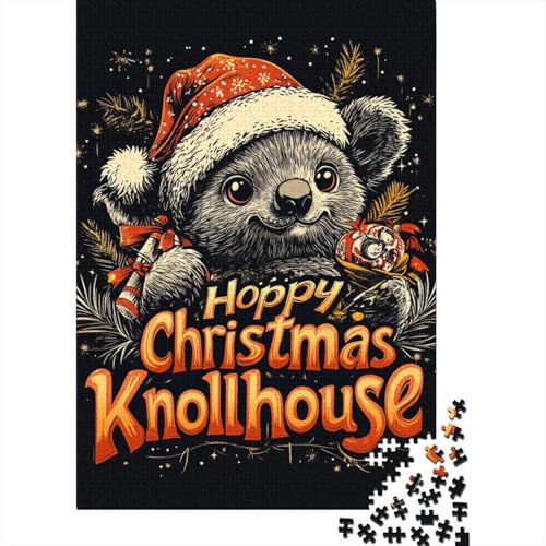 1000-teiliges Puzzle für Kinder, Weihnachts-Koala-Quadrat-Puzzle für Kinder, Holzpuzzle, praktisches Spiel, 1000 Teile (75 x 50 cm) von aaaaab