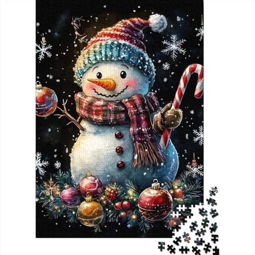 1000-teiliges Puzzle für Kinder, Weihnachts-Schneemann, kreatives quadratisches Puzzle für Kinder und Holzpuzzle, Lernspiel für Erwachsene, 1000 Teile (75 x 50 cm) von aaaaab