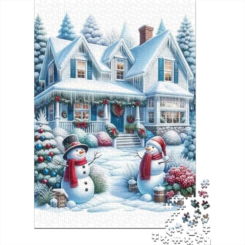 1000-teiliges Puzzle für Kinder, Weihnachtsszene, quadratisches Puzzle für Kinder und Holzpuzzle, Lernspiel, Herausforderungsspielzeug, 1000 Teile (75 x 50 cm) von aaaaab