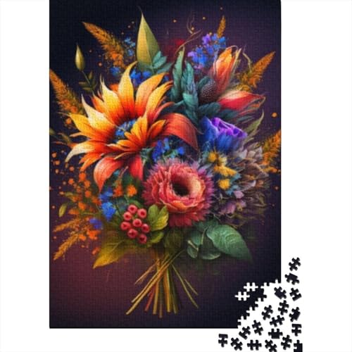 1000-teiliges Puzzle für Kinder und Tierkunst-Blumen, quadratisches Puzzle für Erwachsene, Holzpuzzle, Lernspiel für Kinder, 1000 Teile (75 x 50 cm) von aaaaab