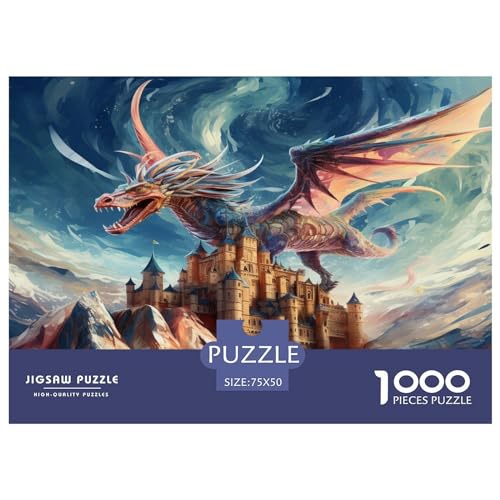 1000-teiliges Puzzle mit Drachenmotiv für Erwachsene, Teenager-Puzzle, Puzzle für Erwachsene, Geschenke 1000 Stück (75 x 50 cm) von aaaaab