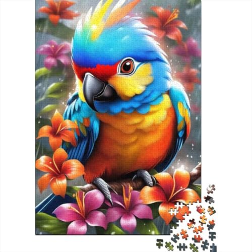 1000-teiliges Puzzle mit Tierkunst, Papagei, kreatives quadratisches Puzzle für Erwachsene und Holzpuzzle, Spielzeug, Denkspiel, 1000 Teile (75 x 50 cm) von aaaaab