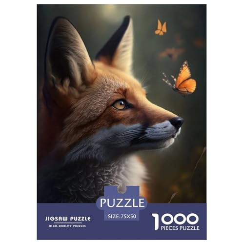 1000-teiliges Puzzle mit Tiermotiv, Fuchs, für Erwachsene und Teenager, Lernspiele für zu Hause, DIY-Spielzeug, 1000 Stück (75 x 50 cm) von aaaaab