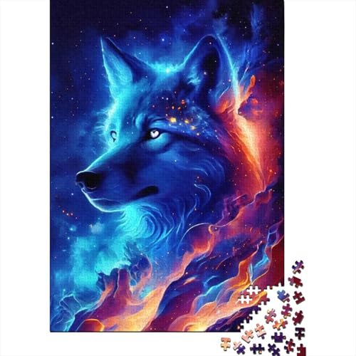 1000-teiliges Puzzle mit Tiernebel und Wolf für Erwachsene und Teenager, Lernspiele für zu Hause, DIY-Spielzeug, 1000 Stück (75 x 50 cm) von aaaaab