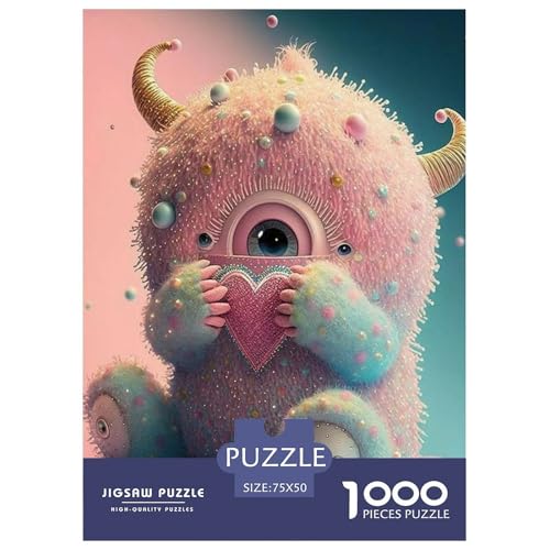 1000-teiliges Puzzle mit süßen Monstern für Erwachsene, Puzzle, Erwachsenen-Puzzle, Heimdekoration, Puzzle-Spielzeug, 1000 Teile (75 x 50 cm) von aaaaab