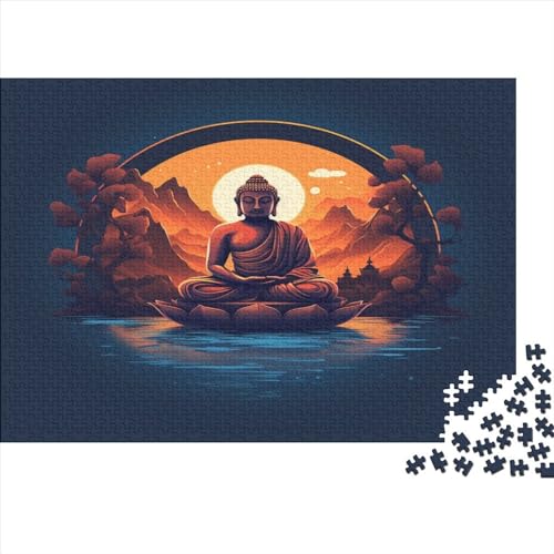 1000-teiliges Sakyamuni-Buddha-Puzzle aus Holz für Erwachsene und Teenager, Denksport-Puzzle 1000 Teile (75 x 50 cm) von aaaaab