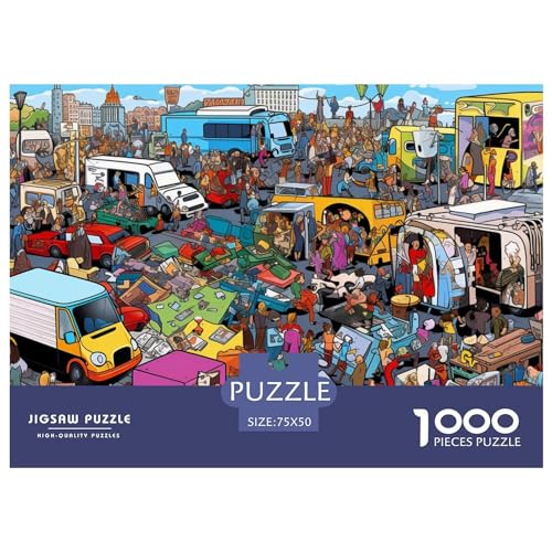 1000-teiliges Stadtpuzzle, Puzzle für Erwachsene, Lernspiel, Herausforderungsspielzeug, 1000 Teile (75 x 50 cm) von aaaaab