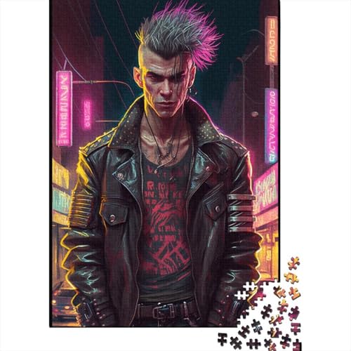 1000-teiliges Street-Punk-Puzzle für Erwachsene, schwierige Holzpuzzles, Puzzles für Erwachsene, Lernspiel, Herausforderungsspielzeug, 1000 Stück (75 x 50 cm) von aaaaab