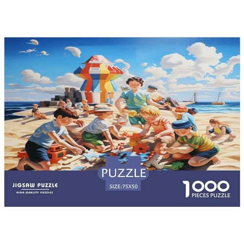 1000-teiliges Sunny_beach-Puzzle aus Holz für Erwachsene, Puzzles für Erwachsene und Jugendliche ab 12 Jahren, 1000 Teile (75 x 50 cm) von aaaaab