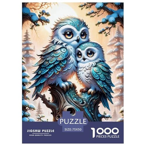 1000-teiliges Tierkunst-Vogel-Puzzle für Erwachsene, Holzpuzzle für Erwachsene und Teenager, Lernpuzzle 1000 Teile (75 x 50 cm) von aaaaab