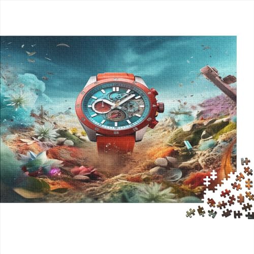1000-teiliges Uhrenpuzzle aus Holz für Erwachsene, Puzzles für Erwachsene und Jugendliche ab 12 Jahren, 1000 Teile (75 x 50 cm) von aaaaab