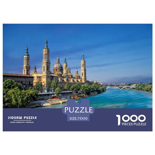 1000-teiliges Zaragoza-Puzzle aus Holz für Erwachsene, Puzzles für Erwachsene und Jugendliche ab 12 Jahren, 1000 Teile (75 x 50 cm) von aaaaab