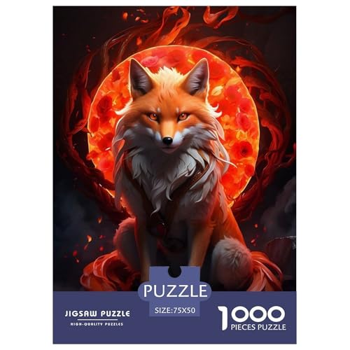 1000-teiliges künstlerisches Fuchs-Puzzle für Erwachsene, Puzzle, Lernspiel, Herausforderungsspielzeug, 1000 Stück (75 x 50 cm) von aaaaab