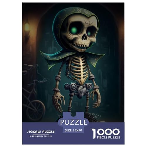 1000-teiliges künstlerisches Totenkopf-Puzzle für Erwachsene, Puzzles, Lernspielzeug, 1000 Stück (75 x 50 cm) von aaaaab