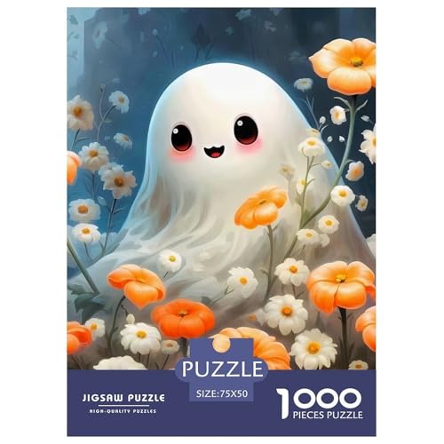 1000-teiliges süßes Geister-Puzzle für Erwachsene, Puzzle, Erwachsenen-Puzzle, Heimdekoration, Puzzle-Spielzeug, 1000-teilig (75 x 50 cm) von aaaaab