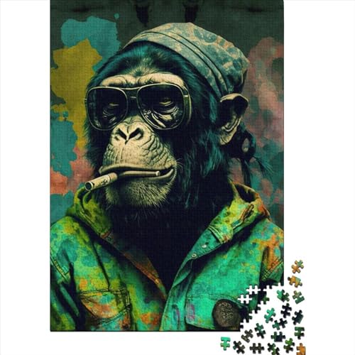 300 Teile Marihuana Monkey98549852 Holzpuzzles, Holzpuzzles für Kinder und Jugendliche ab 12 Jahren, 300 Teile (40 x 28 cm) von aaaaab