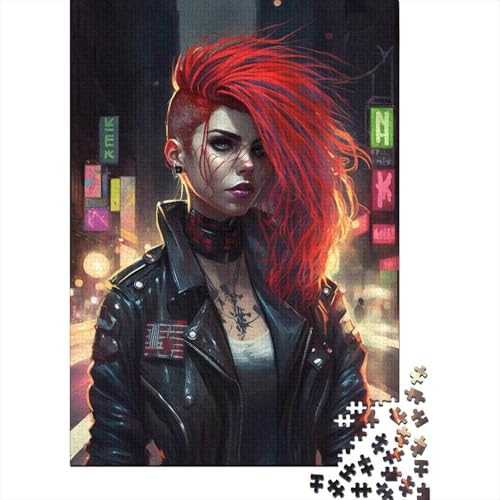 300 Teile Punk Girl (9) für Erwachsene Schwierige Holzpuzzles Puzzles für Erwachsene Lernspiel Herausforderungsspielzeug 300 Stück (40x28cm) von aaaaab