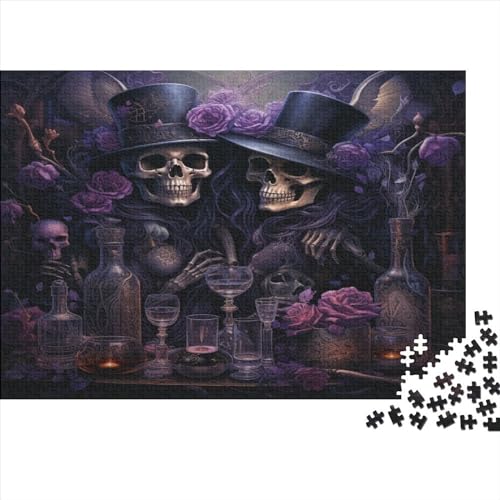 300-teiliges Holzpuzzle mit gotischem Totenkopf, Puzzle für Erwachsene, Puzzles für Erwachsene und Jugendliche ab 12 Jahren, 300 Teile (40 x 28 cm) von aaaaab