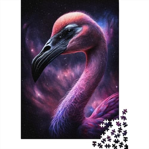 300-teiliges Kinderpuzzle „Galaxie, Weltraum, Flamingo“, kreatives rechteckiges Puzzle, Geschenk für Familienspiel, Freunde, 300 Stück (40 x 28 cm) von aaaaab