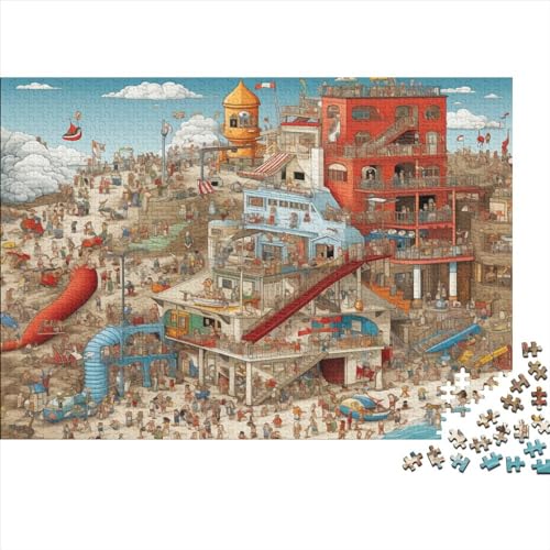 300-teiliges Konstruktionspuzzle für Erwachsene Teenager, Holzpuzzle, Puzzle für Erwachsene, Lernspiel, Herausforderungsspielzeug, 300 Teile (40 x 28 cm) von aaaaab