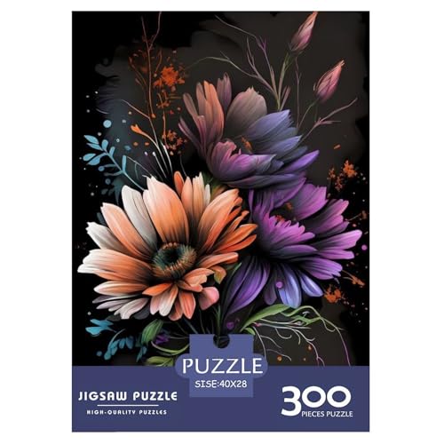 300-teiliges Kunstblumen-Puzzle für Erwachsene, Holzpuzzle für Erwachsene und Teenager, Lernpuzzle 300 Teile (40 x 28 cm) von aaaaab