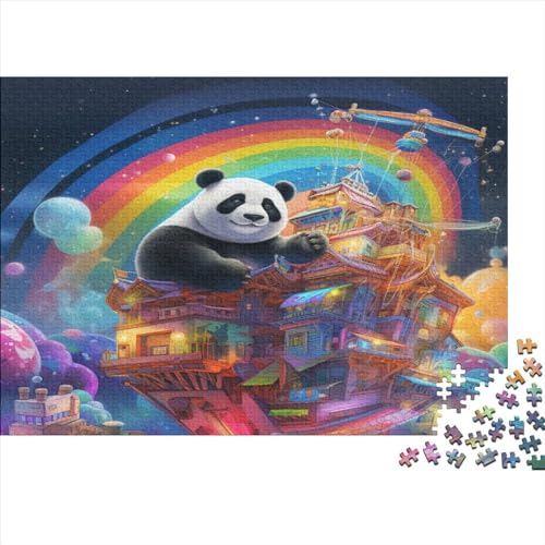 300-teiliges Panda-Bücher-Puzzle für Erwachsene Teenager, Holzpuzzles für Erwachsene, Puzzles zum Stressabbau, Spielzeug, 300 Teile (40 x 28 cm) von aaaaab