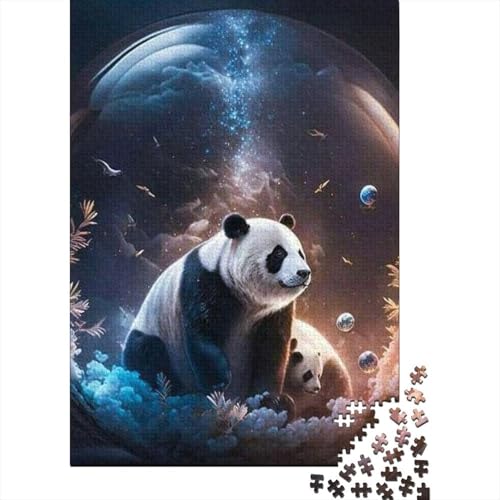 300-teiliges Puzzle, Art Galaxy Panda, kreatives quadratisches Puzzle für Erwachsene und Holzpuzzle, Spielzeug, Denkspiel, 300 Teile (40 x 28 cm) von aaaaab