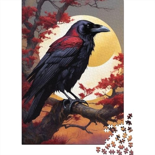 300-teiliges Puzzle, Kunst, Tier, Krähe, kreatives quadratisches Puzzle für Erwachsene und Holzpuzzle, Spielzeug, Denkspiel, 300 Teile (40 x 28 cm) von aaaaab