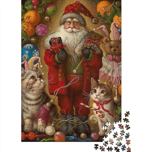 300-teiliges Puzzle, Kunst, Weihnachtsmann, kreatives quadratisches Puzzle für Kinder und Holzpuzzle, Spielzeug, Denkspiel, 300 Teile (40 x 28 cm) von aaaaab