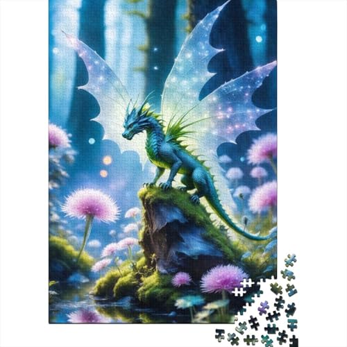 300-teiliges Puzzle, Kunst-Drachen-Puzzle für Kinder & Holzpuzzle, Lernpuzzle, Familienspiel, 300 Stück (40 x 28 cm) von aaaaab