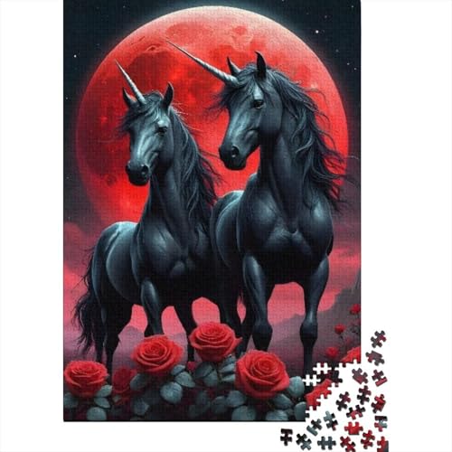 300-teiliges Puzzle, Kunst-Einhorn, kreatives quadratisches Puzzle für Erwachsene und Holzpuzzle, Spielzeug, Denkspiel, 300 Teile (40 x 28 cm) von aaaaab