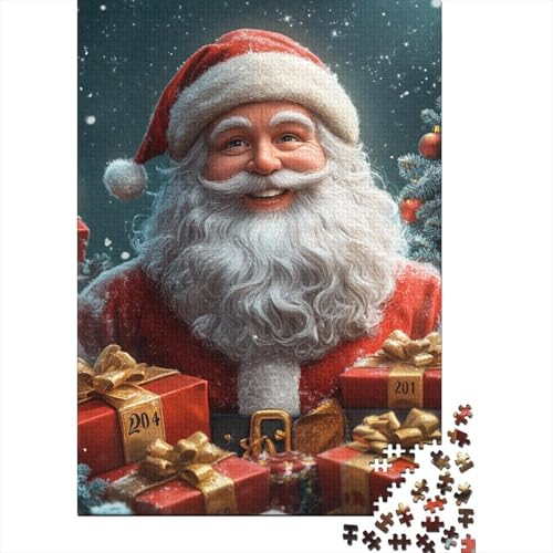 300-teiliges Puzzle, Kunst-Weihnachtsmann, kreatives quadratisches Puzzle für Kinder und Holzpuzzle, anspruchsvolles Spiel, 300 Teile (40 x 28 cm) von aaaaab