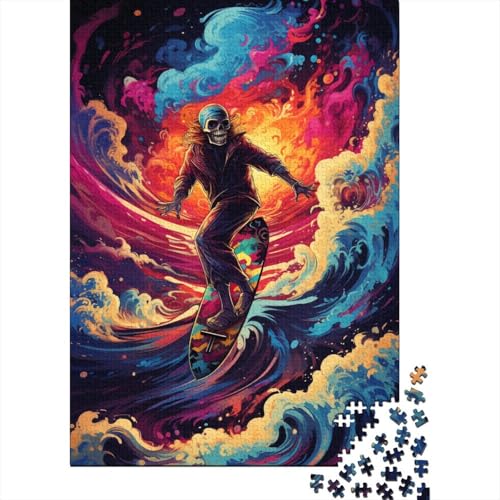 300-teiliges Puzzle, farbenfrohes Kunst-Surfen, kreatives quadratisches Puzzle für Erwachsene, Holzpuzzle, Puzzle für Erwachsene, Lernspiel, Herausforderungsspielzeug, 300 Stück (40 x 28 cm) von aaaaab