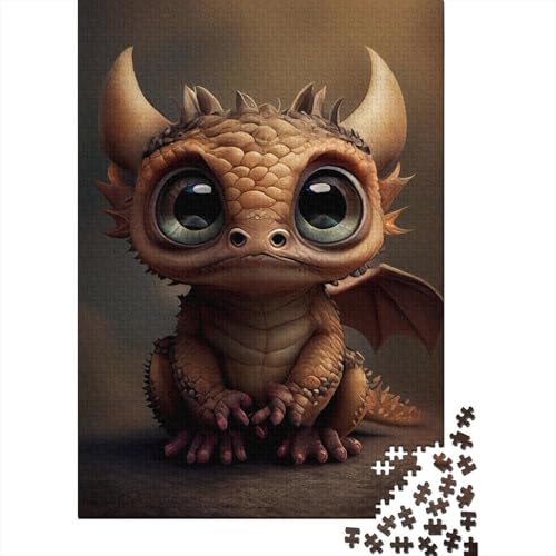 300-teiliges Puzzle, künstlerisches Baby-Drachen-Quadrat-Puzzle für Erwachsene, Holzpuzzle, Lernspielzeug, 300 Teile (40 x 28 cm) von aaaaab