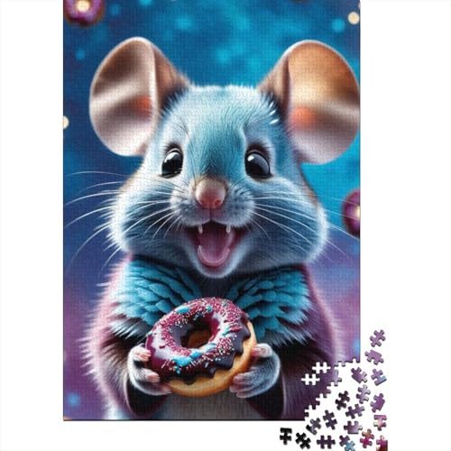 300-teiliges Puzzle, süße Maus, quadratische Puzzles für Kinder und Holzpuzzles, Lernspielzeug, Familienspiele, 300 Stück (40 x 28 cm) von aaaaab