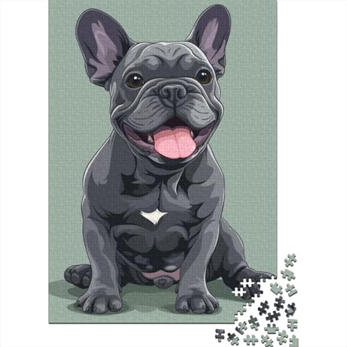 300-teiliges Puzzle „Französische Bulldogge“, Holzpuzzle, Erwachsenenpuzzle, nachhaltiges Puzzle für Erwachsene, 300 Teile (40 x 28 cm) von aaaaab