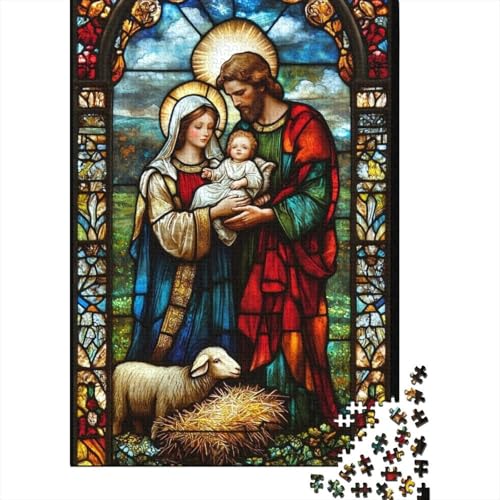 300-teiliges Puzzle „Weihnachtszauber, Krippe“, kreatives quadratisches Puzzle für Kinder und Holzpuzzle, Spielzeug, Denkspiel, 300 Teile (40 x 28 cm) von aaaaab