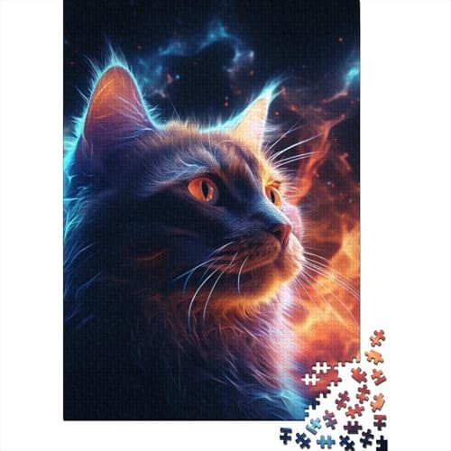 300-teiliges Puzzle für Erwachsene, Familien oder Teenager. Magische Kunst-Katzen-Puzzles, Lernspiele, Stressabbau-Puzzles, einzigartige Heimdekoration und Geschenke, 300 Teile (40 x 28 cm) von aaaaab