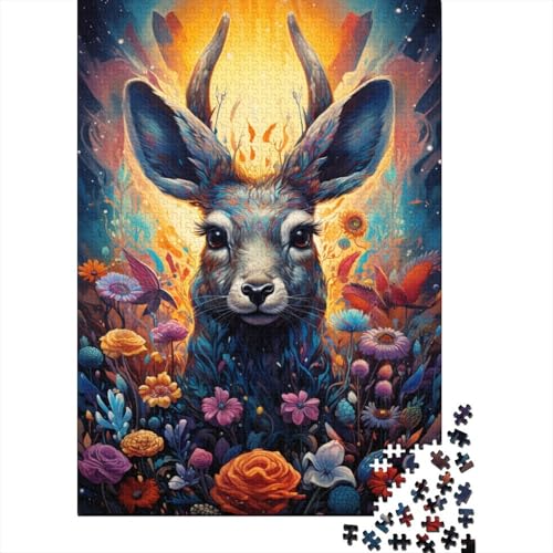 300-teiliges Puzzle für Erwachsene, Psychedelia of Cute Deer, Puzzle für Kinder, Puzzle 300-teiliges Puzzlespiel, Spielzeug für Kinder, Puzzle, (40 x 28 cm) von aaaaab