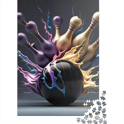 300-teiliges Puzzle für Erwachsene, abstraktes Bowling-Kunstwerk, Puzzles für Erwachsene, Puzzles 300 Teile, Puzzlespiel, Spielzeug für Erwachsene, Puzzles, 300 Stück (40 x 28 cm) von aaaaab