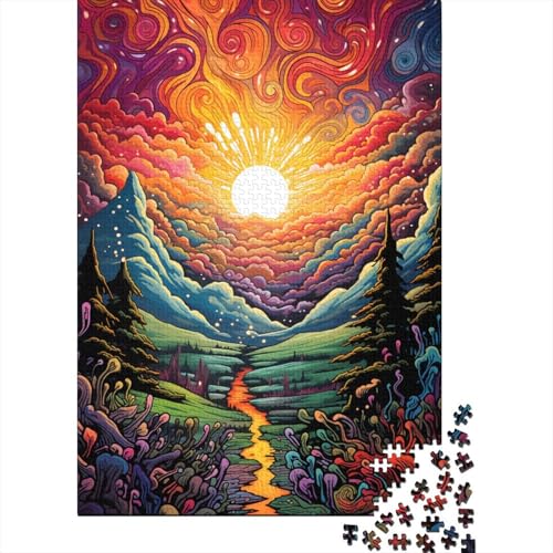 300-teiliges Puzzle für Erwachsene, psychedelische Landschaft, Puzzle für Kinder, Puzzle 300-teiliges Puzzlespiel, Spielzeug für Kinder, Puzzle, (40 x 28 cm) von aaaaab