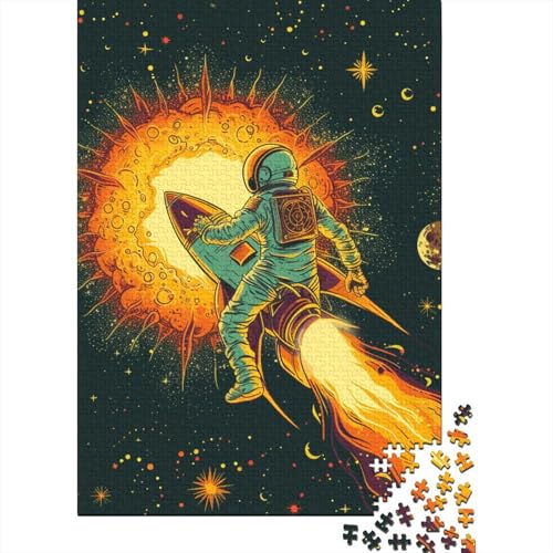 300-teiliges Puzzle für Jungen und Mädchen, Standard-Puzzle, Cartoon-Astronauten-Puzzle, Familienpuzzle, Gelegenheitsspiele, 300 Teile (40 x 28 cm) von aaaaab