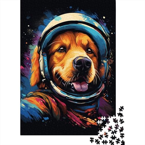 300-teiliges Puzzle für Kinder, künstlerischer Astronaut, Golden Retriever, 300 Puzzles für Teenager, Geschenk-Puzzles, Entspannungspuzzles, Teenager-Puzzle 300-teilig (40 x 28 cm) von aaaaab